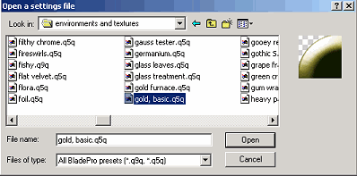 Super Blade Pro Open Settings Dialog