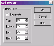 Add Borders dialog