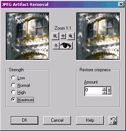JPEG Artifact Removal Dialog